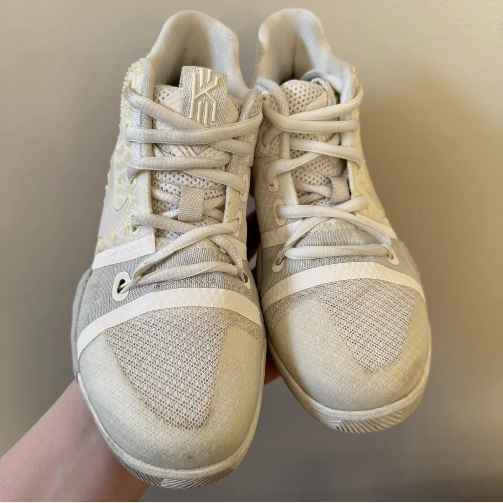 Nike Kyrie 3 Ivory white bone high top basketball sneakers shoes - Picture 3 of 9